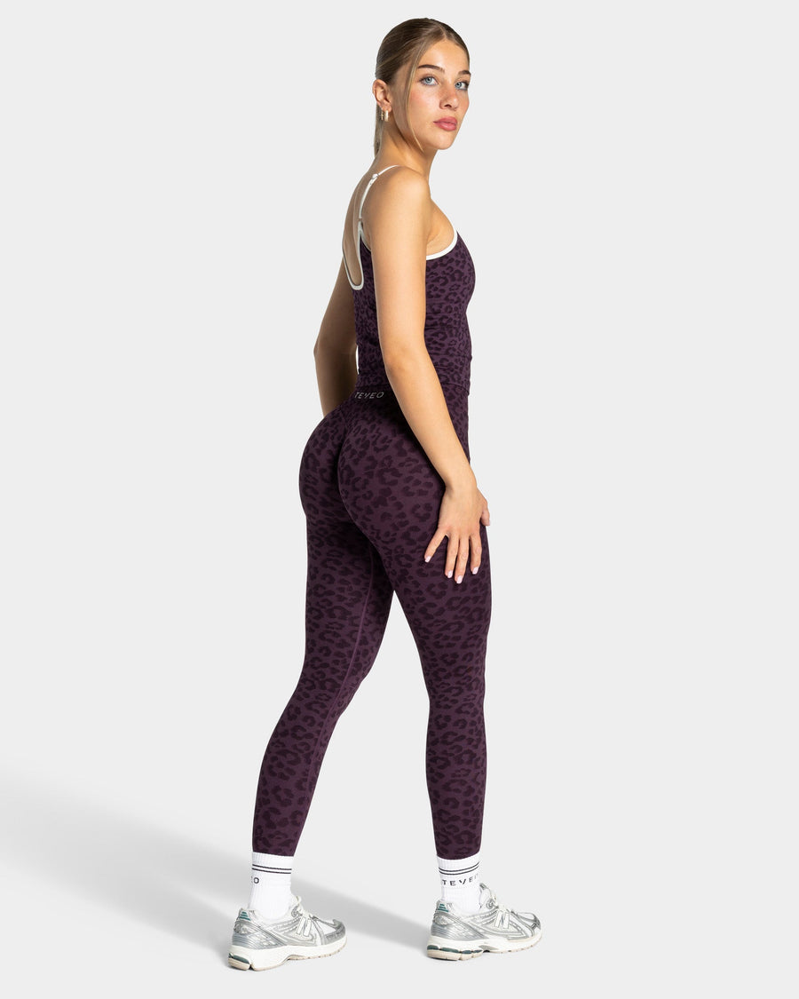 Legging Contrastline « Léopard blackberry »