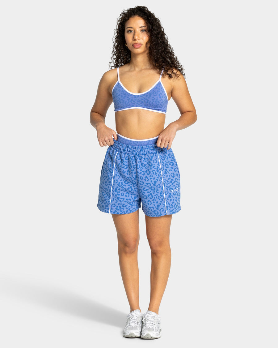 Oversize short Contrastline « Léopard Azure »