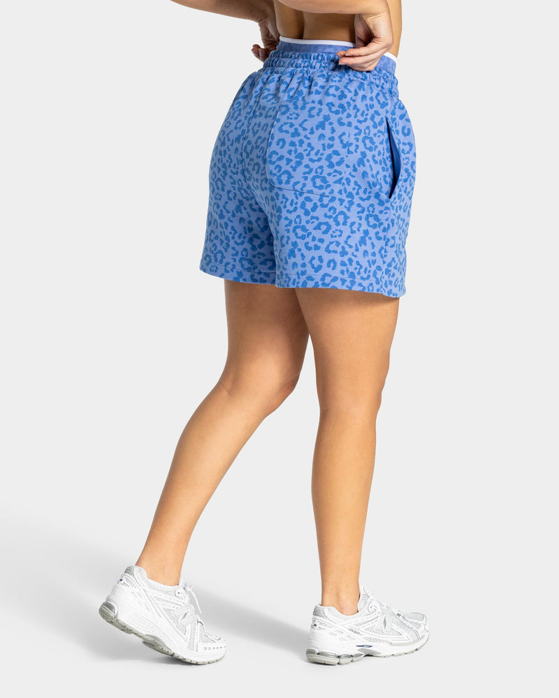 Oversize short Contrastline « Léopard Azure »