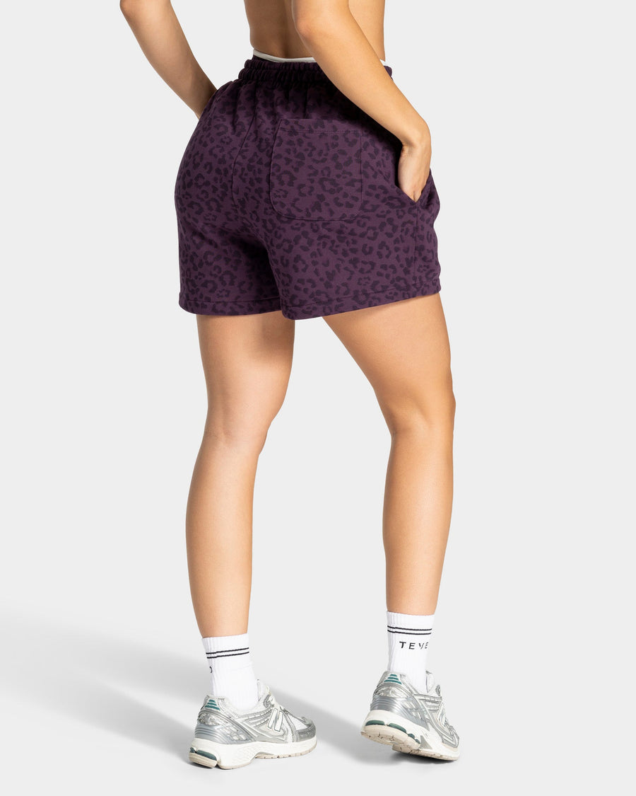 Short oversize Contrastline « Léopard blackberry »