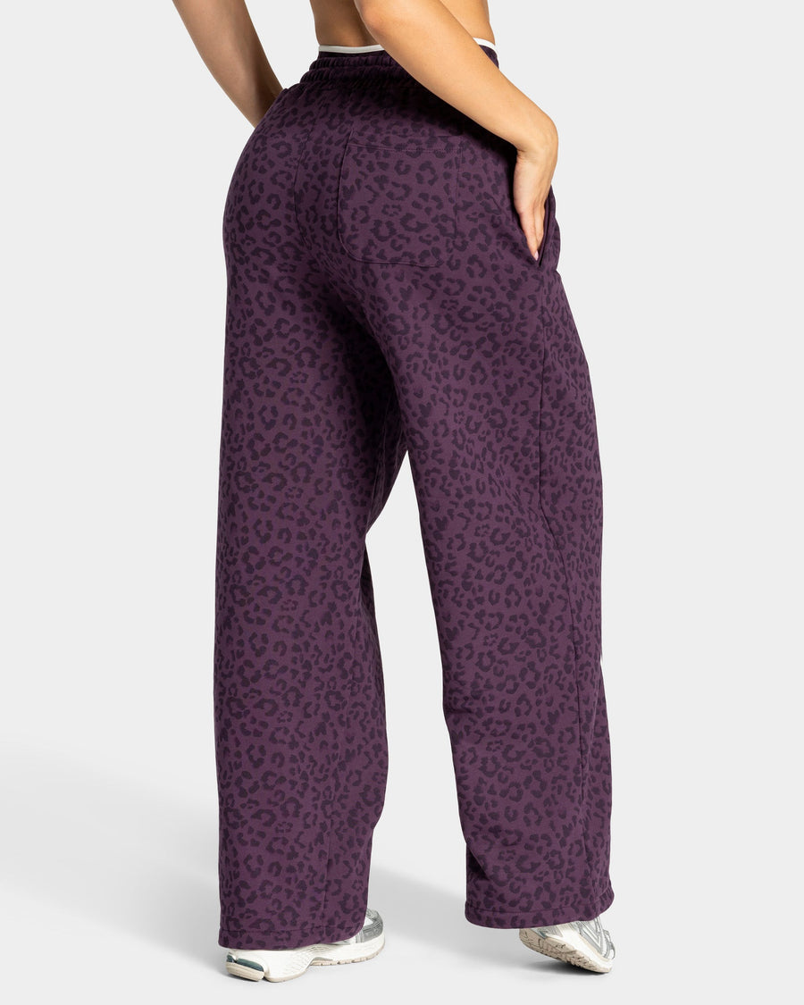 Pantalon de jogging Wide Leg Contrastline « Léopard Blackberry »