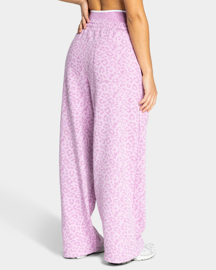 Pantalon de jogging Wide Leg Contrastline « Léopard orchidée »