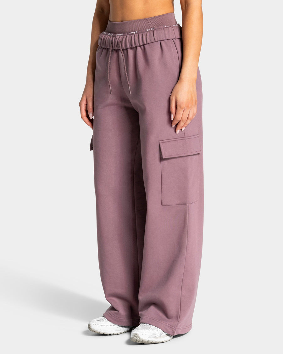 Pantalon de jogging cargo jambe large Lift « Mauve »