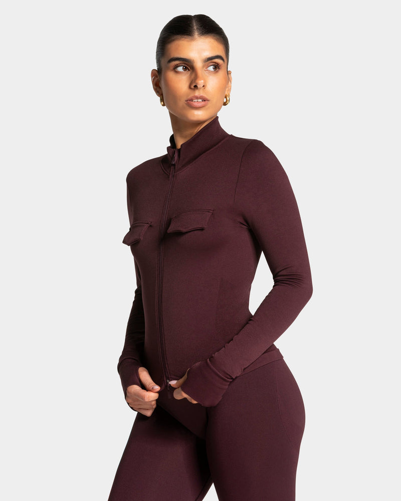 Veste de sport cargo zippée Lift « Merlot »