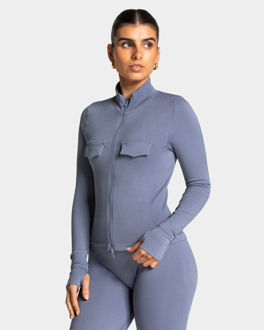 Veste de sport cargo zippée Lift « Bleu acier »