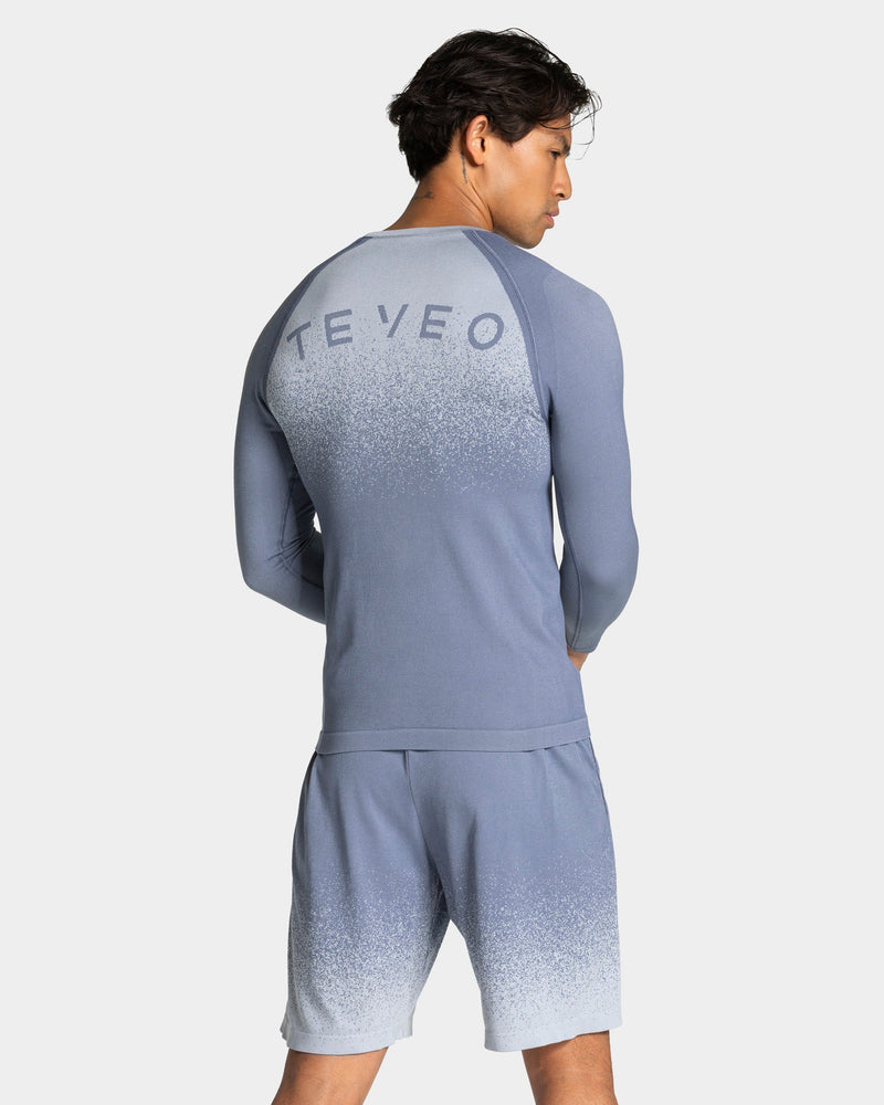 Haut à manches longues sans coutures Lift « Bleu acier »