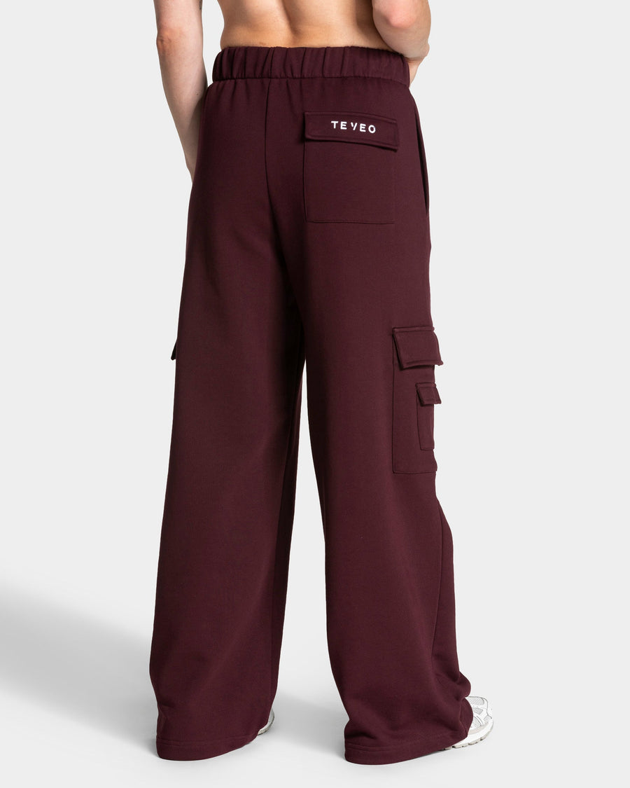 Pantalon de jogging cargo jambe large Lift « Merlot »