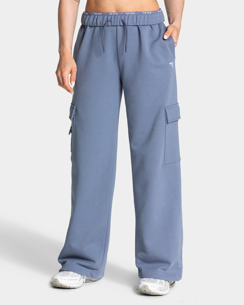 Pantalon de jogging cargo jambe large Lift « Bleu acier »