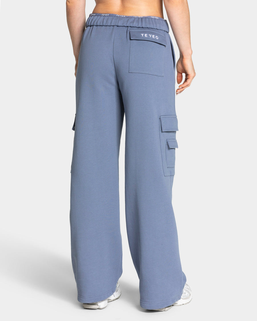 Pantalon de jogging cargo jambe large Lift « Bleu acier »