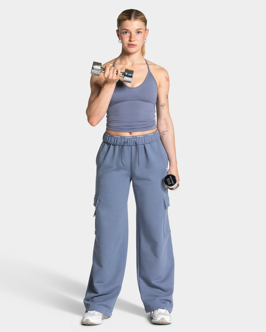 Pantalon de jogging cargo jambe large Lift « Bleu acier »