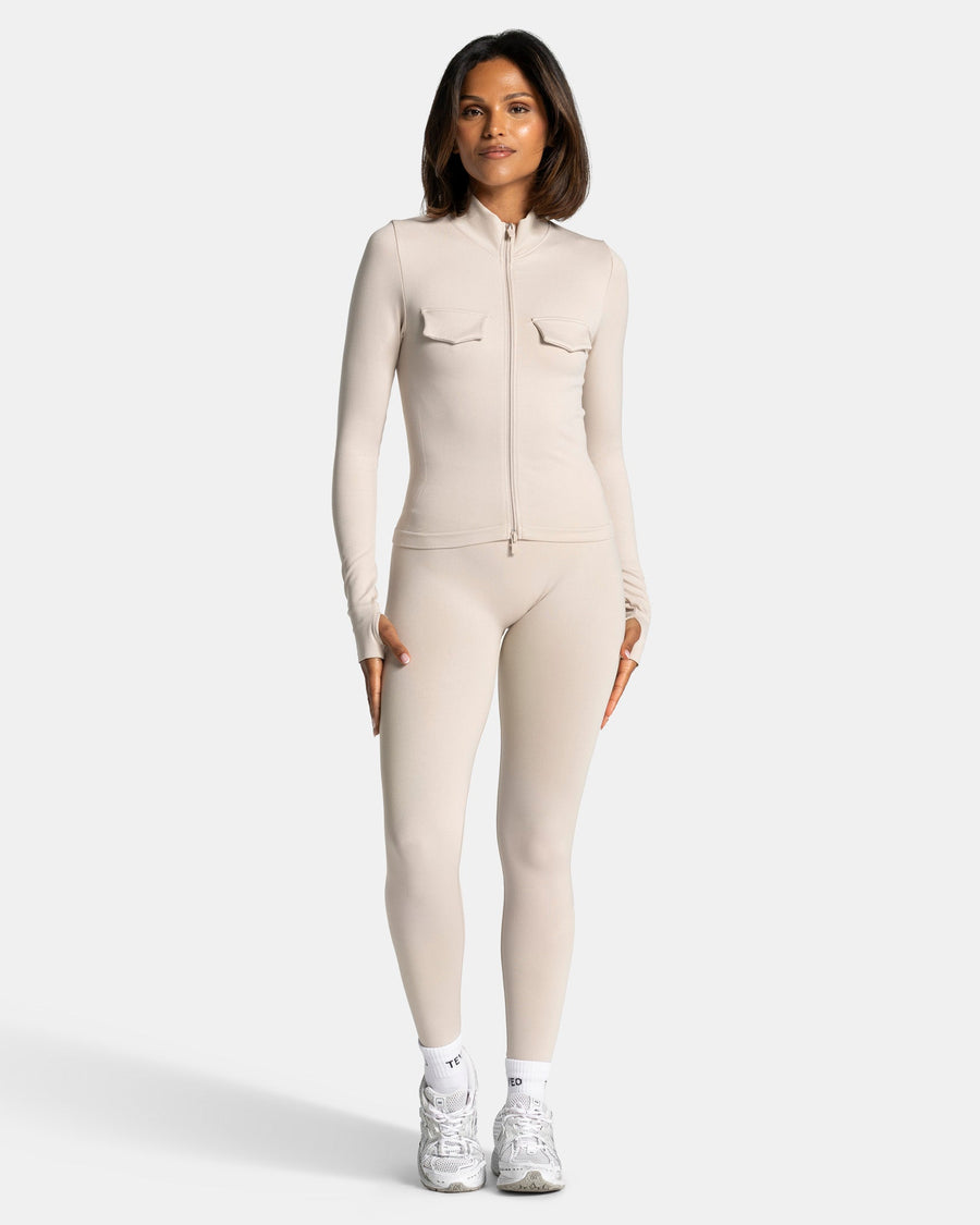 Veste de sport cargo zippée Lift « Cream »