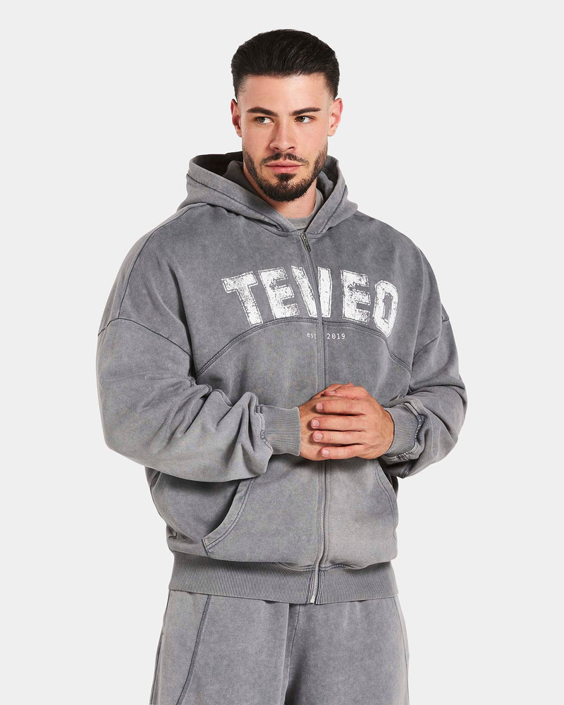 Sweat à capuche zippé oversize Legacy Lifting « Acid Grey »