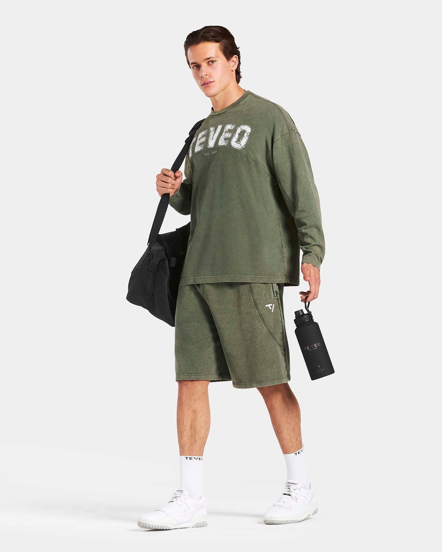 Haut à manches longues oversize Legacy Lifting « Kaki Acid »