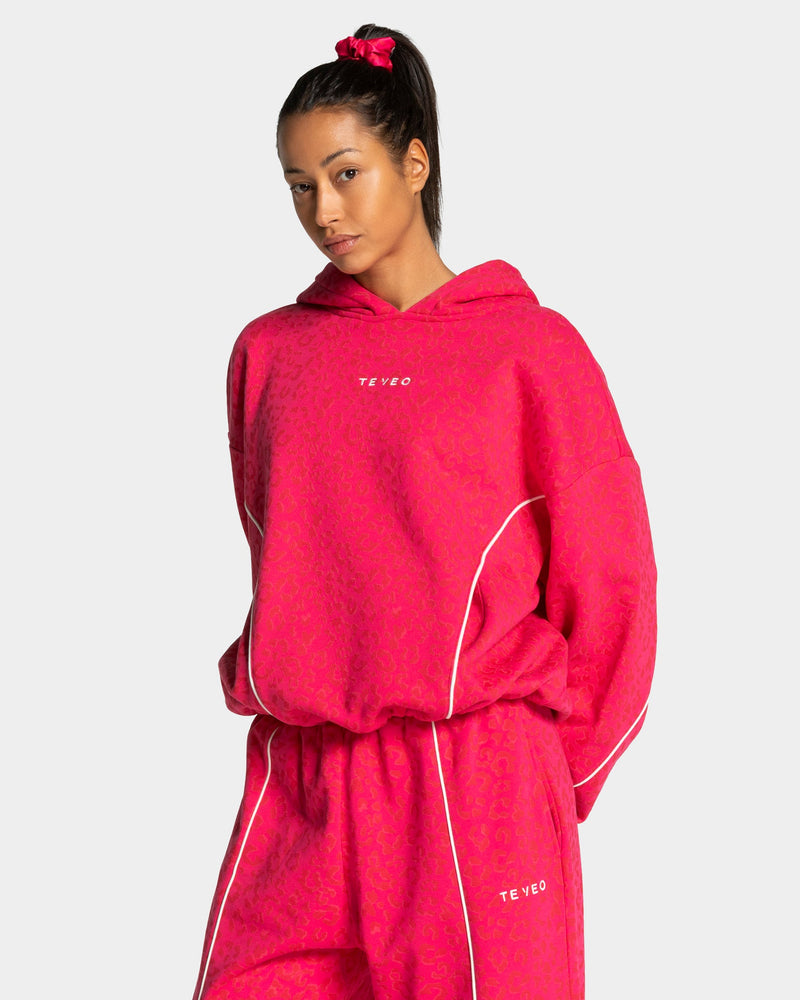Sweat à capuche Contrastline « Léopard Berry »