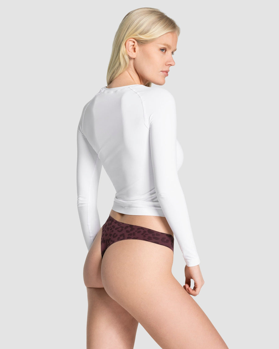 Tanga Seamless Padded (lot de 2) « Léopard Merlot »