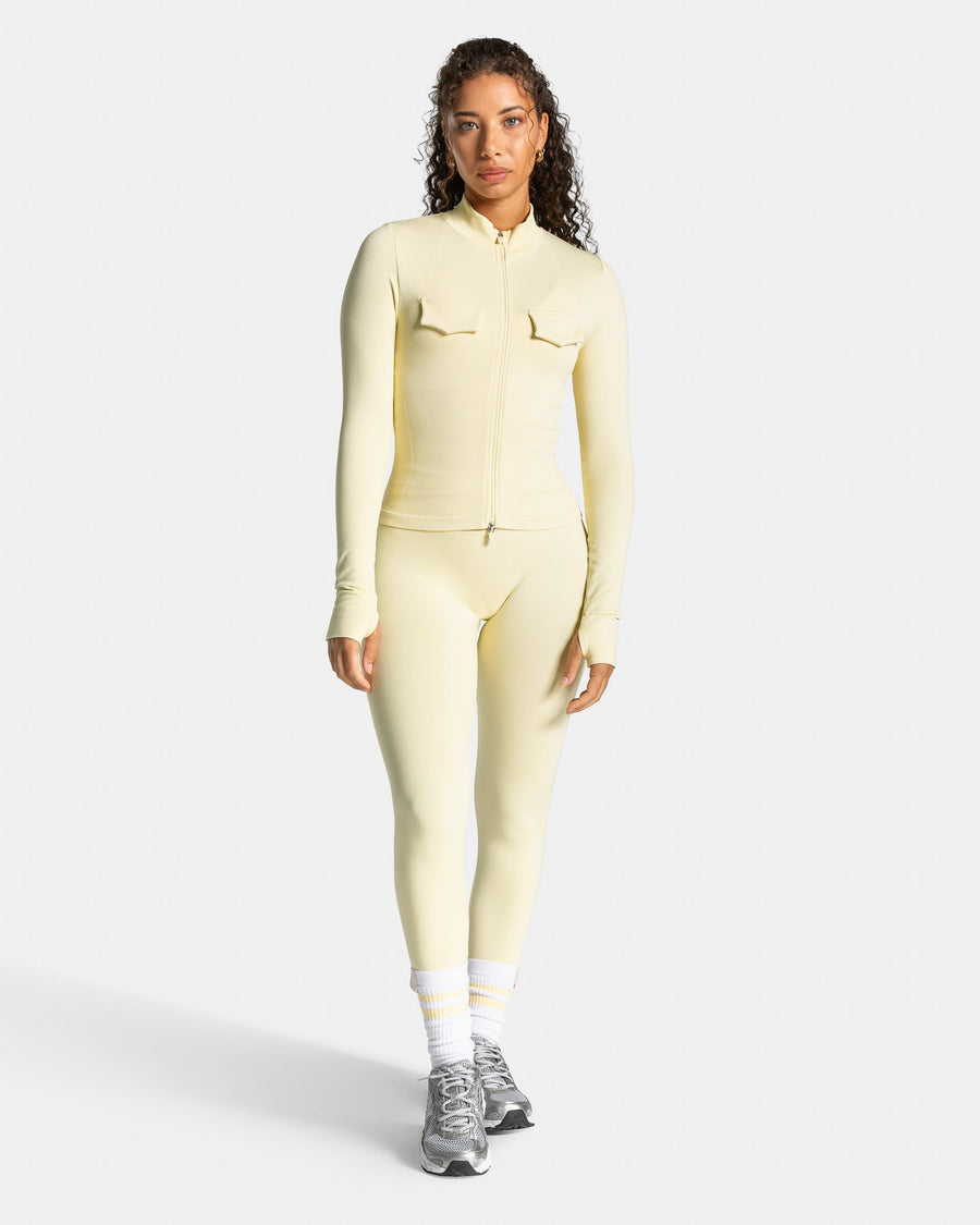 Veste de sport zippée cargo Lift « Butter Yellow »