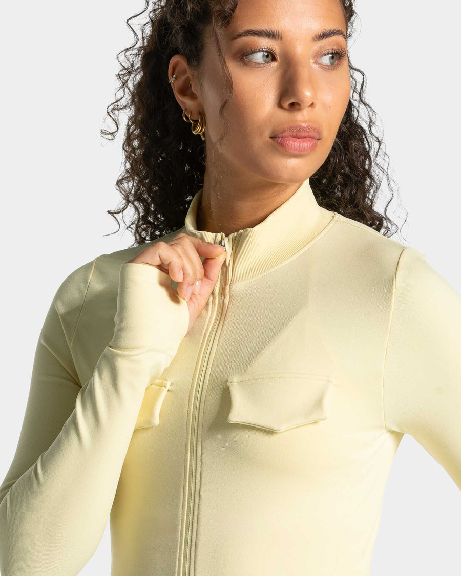 Veste de sport zippée cargo Lift « Butter Yellow »