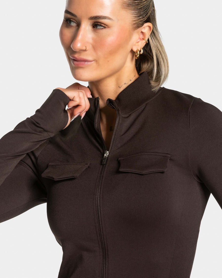Veste de sport zippée cargo Lift « Dark Chocolate »