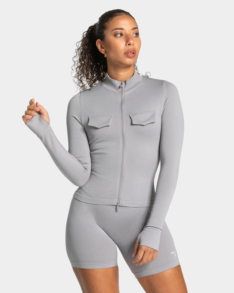 Veste de sport zippée cargo Lift « gris clair »