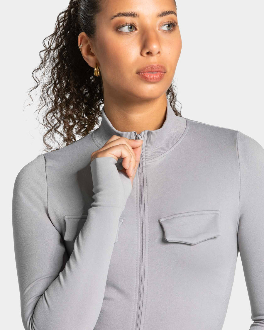 Veste de sport zippée cargo Lift « gris clair »
