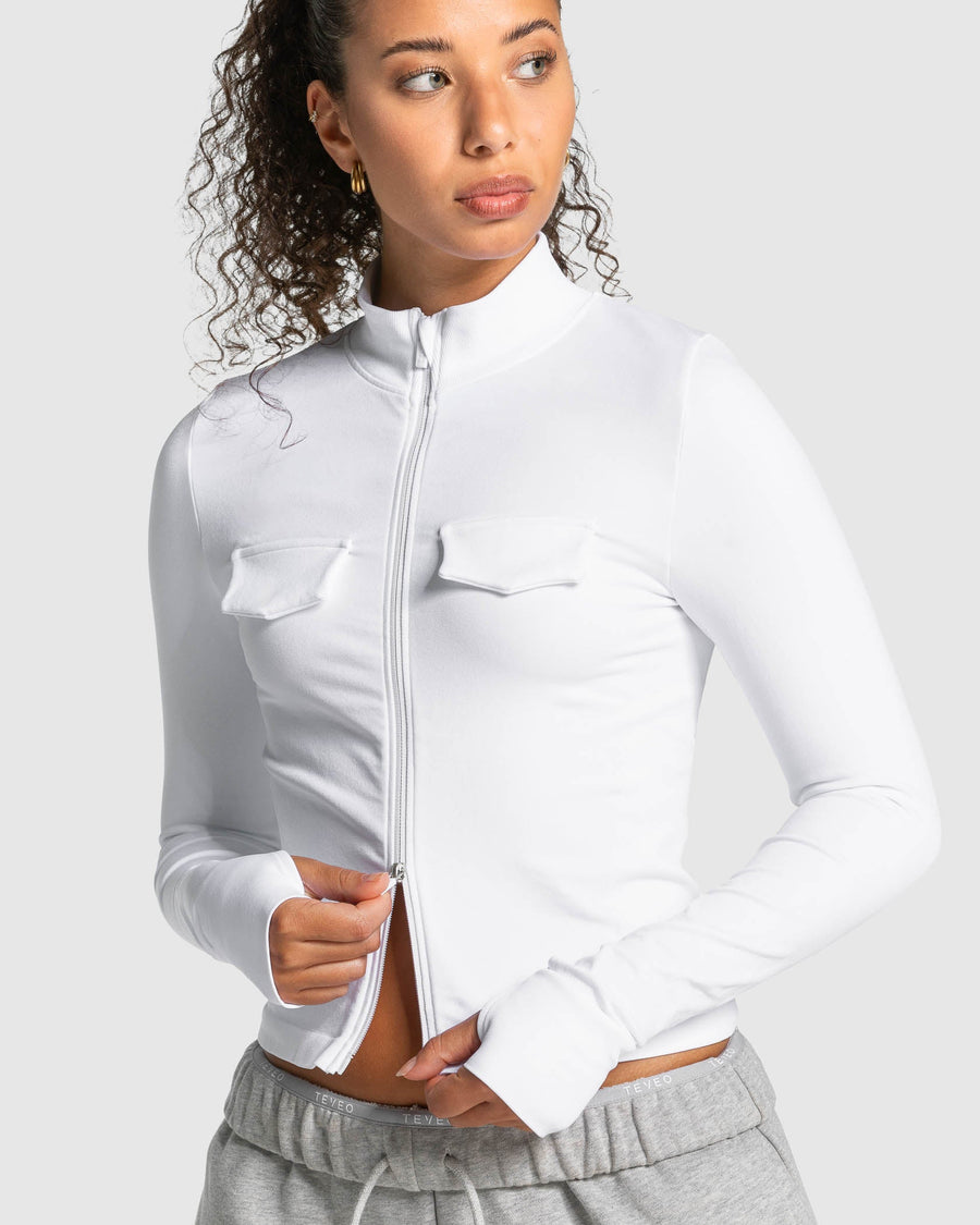 Veste de sport zippée cargo Lift « blanc »