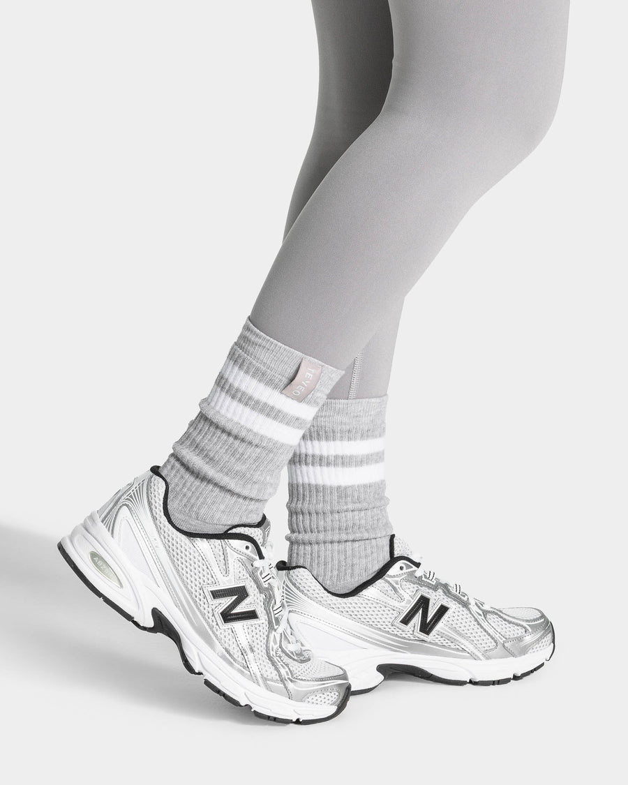 Chaussettes XXL Lift (2 paires) « gris clair/blanc »