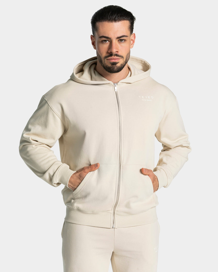 Sweat à capuche zippé Lifting Journey « Cream »