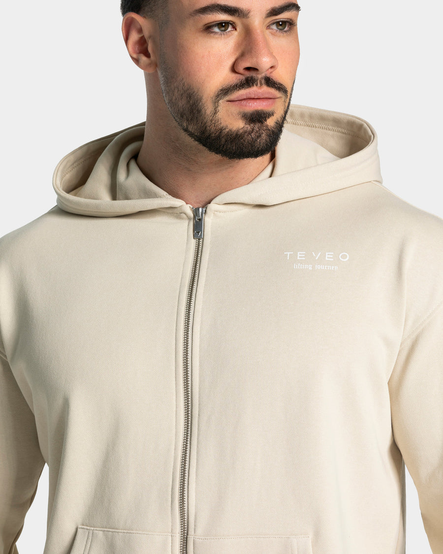 Sweat à capuche zippé Lifting Journey « Cream »