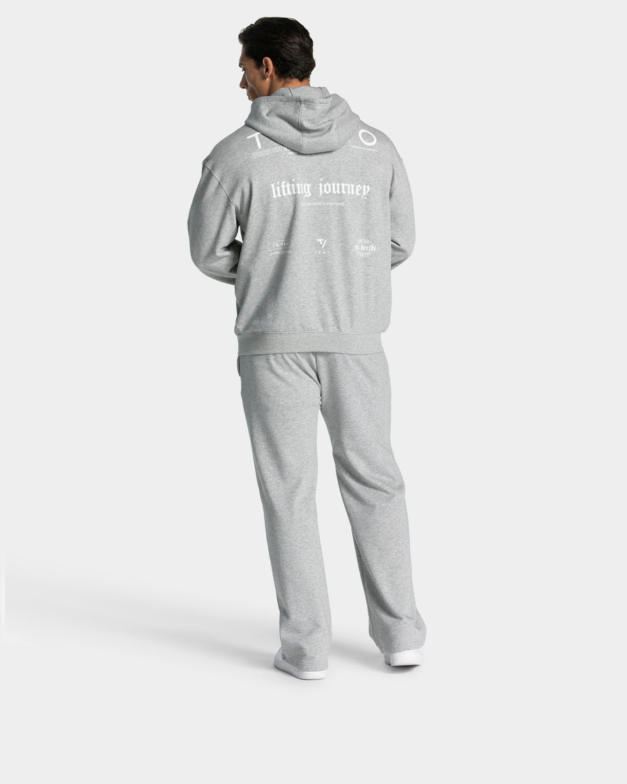 Sweat à capuche zippé Lifting Journey « gris clair chiné »