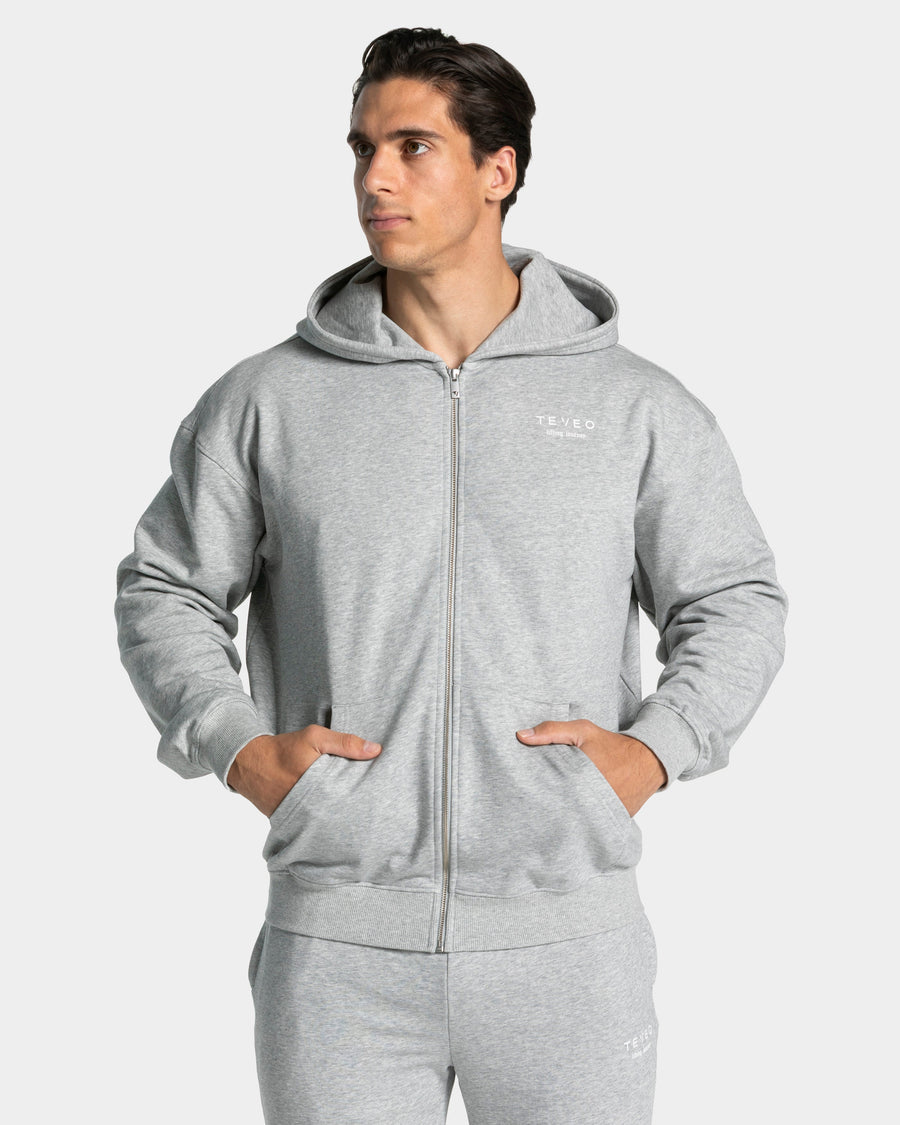 Sweat à capuche zippé Lifting Journey « gris clair chiné »