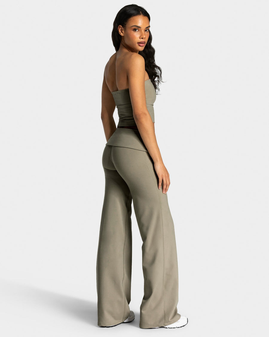 Pantalon à jambe droite Mellow Fold Over Regular « kaki »