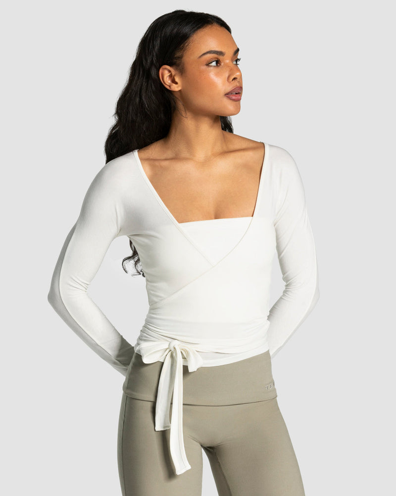 Haut à manches longues Mellow Wrapped « blanc cassé »