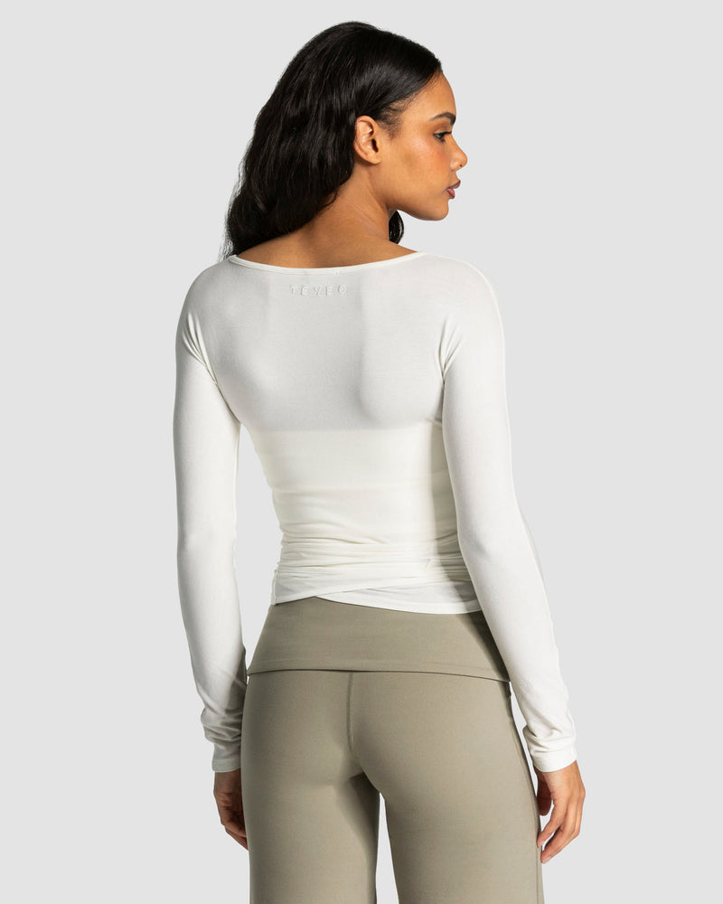 Haut à manches longues Mellow Wrapped « blanc cassé »