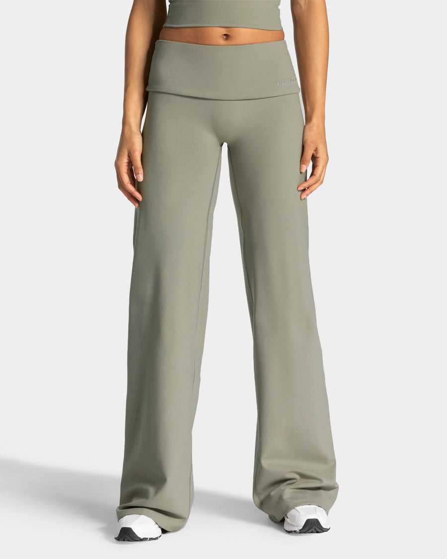 Pantalon à jambe droite Mellow Fold Over Regular « kaki »