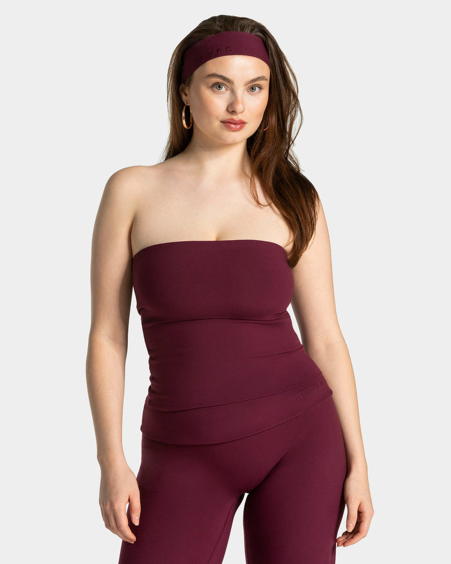 Haut Mellow Bandeau Long « prune »