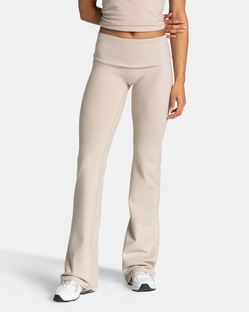 Legging évasé à coupe longue Mellow Fold Over « Cream »