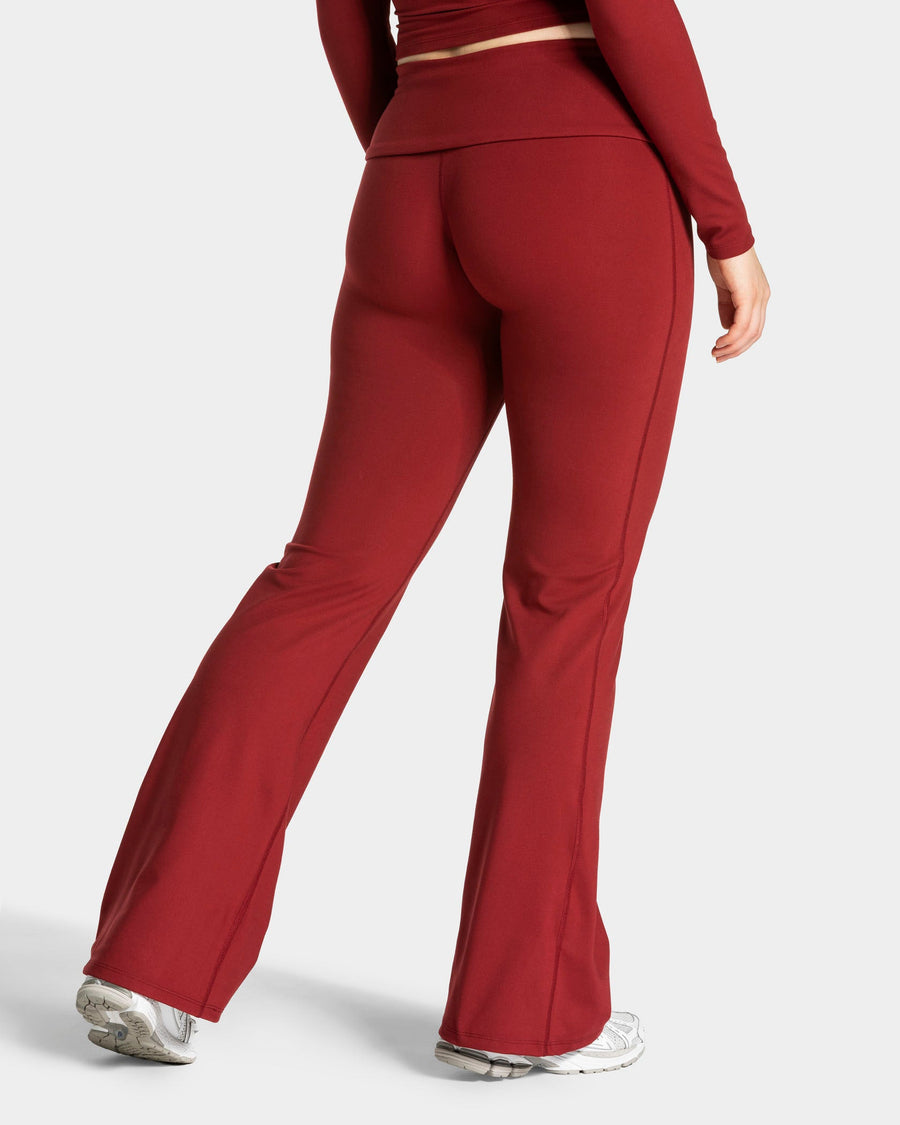 Legging évasé Mellow Fold Over Regular « bordeaux »