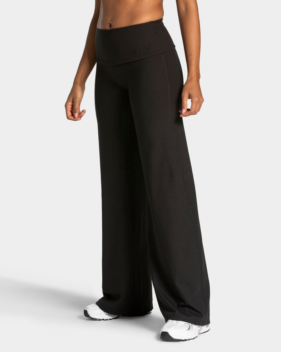 Pantalon à jambe droite Mellow Fold Over Regular « noir »