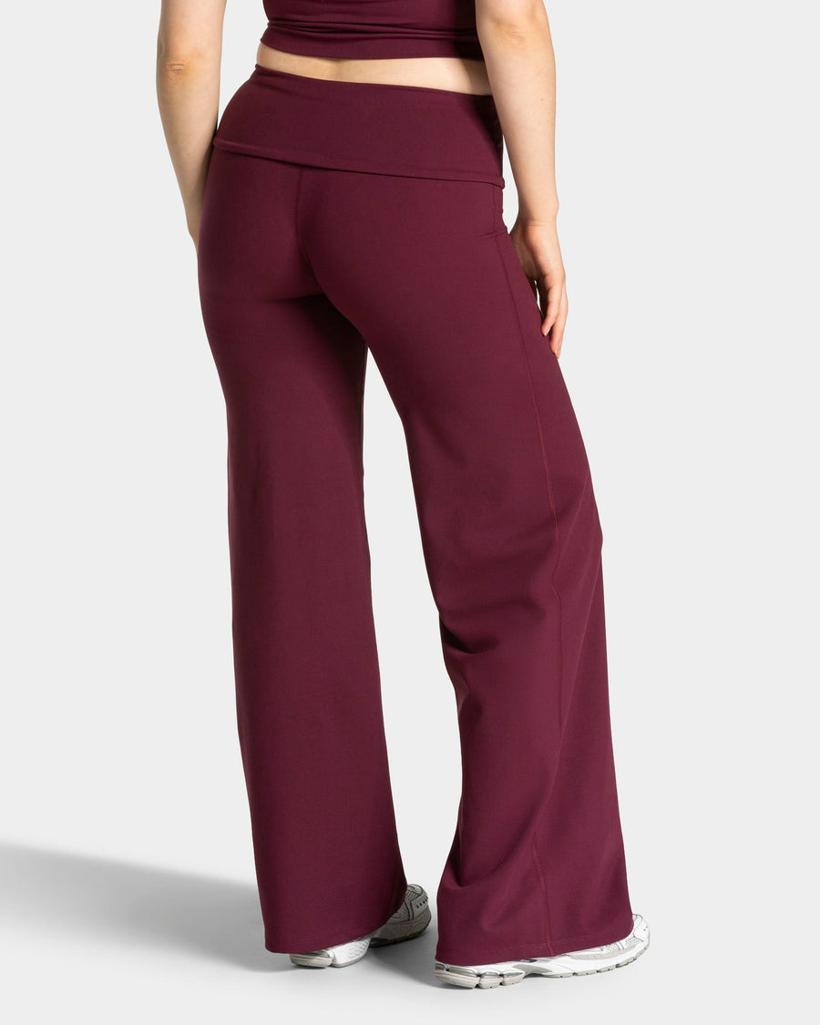 Pantalon à jambe droite Mellow Fold Over Regular « prune »