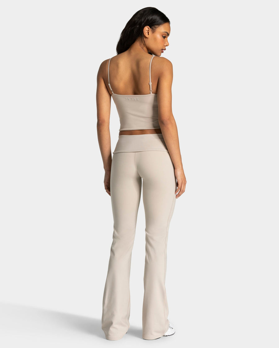 Legging évasé à coupe longue Mellow Fold Over « Cream »
