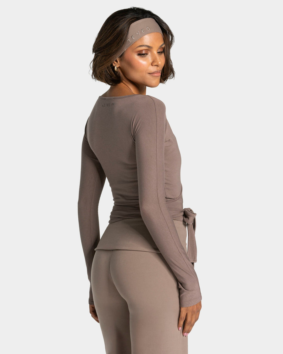 Haut à manches longues Mellow Wrapped « moka »
