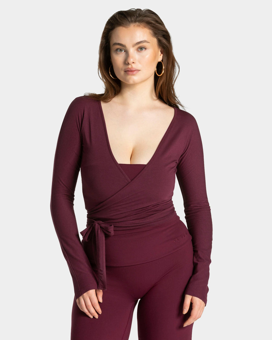 Haut à manches longues Mellow Wrapped « prune »