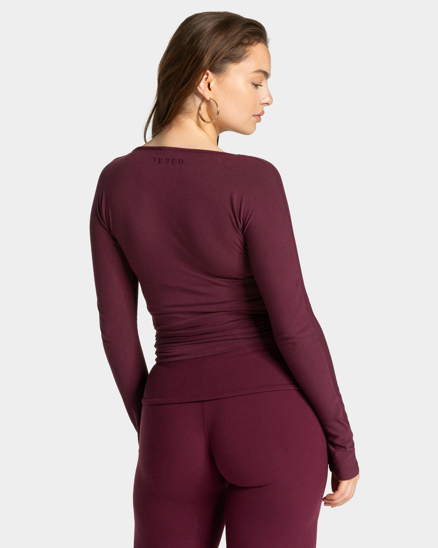 Haut à manches longues Mellow Wrapped « prune »