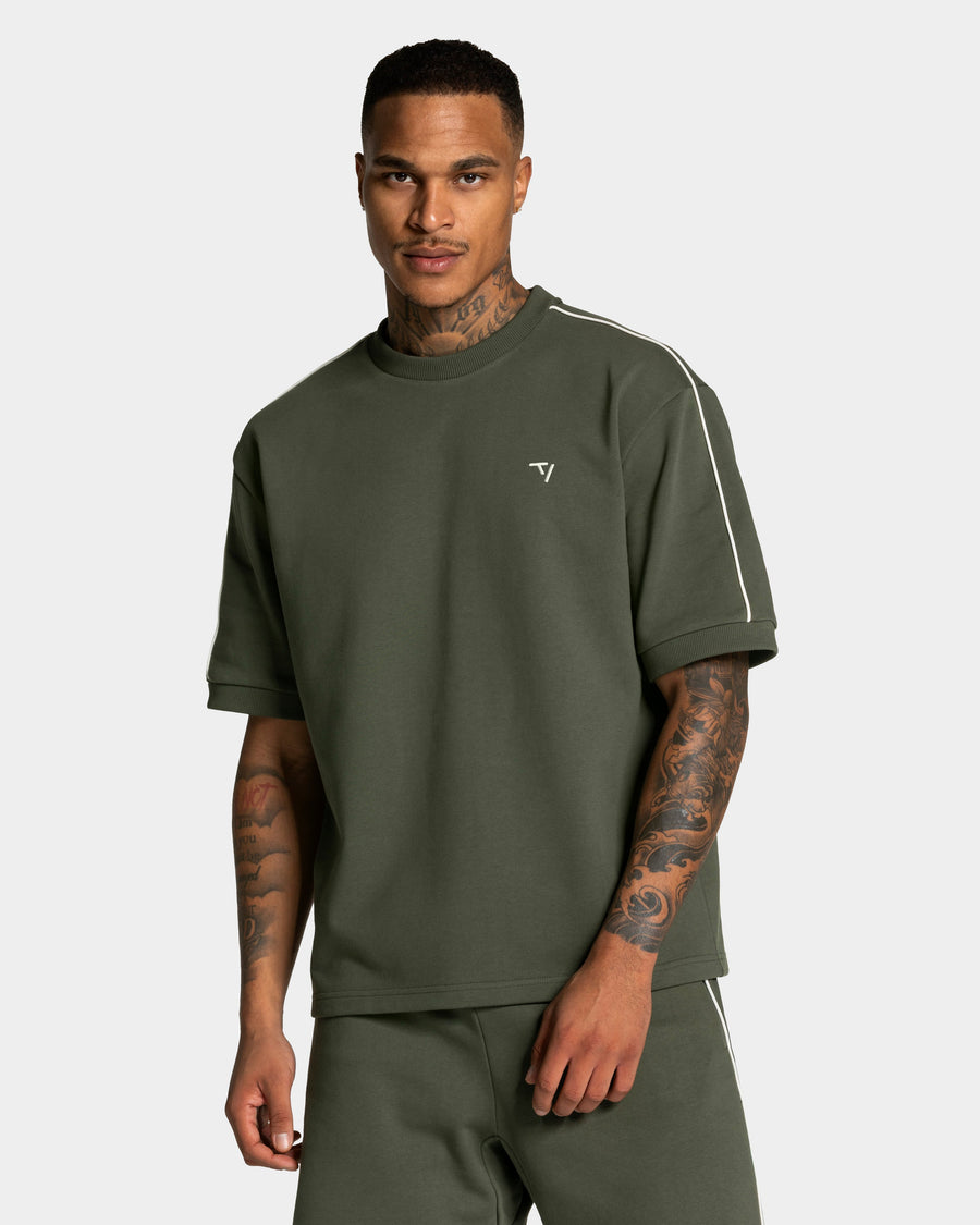 T-shirt oversize Contrastline « kaki »