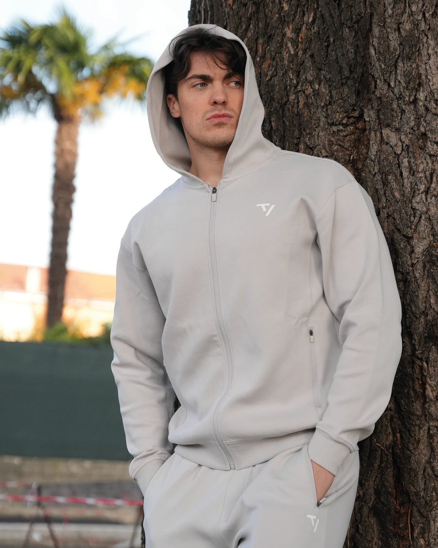 Sweat à capuche zippé Prime « Silver »