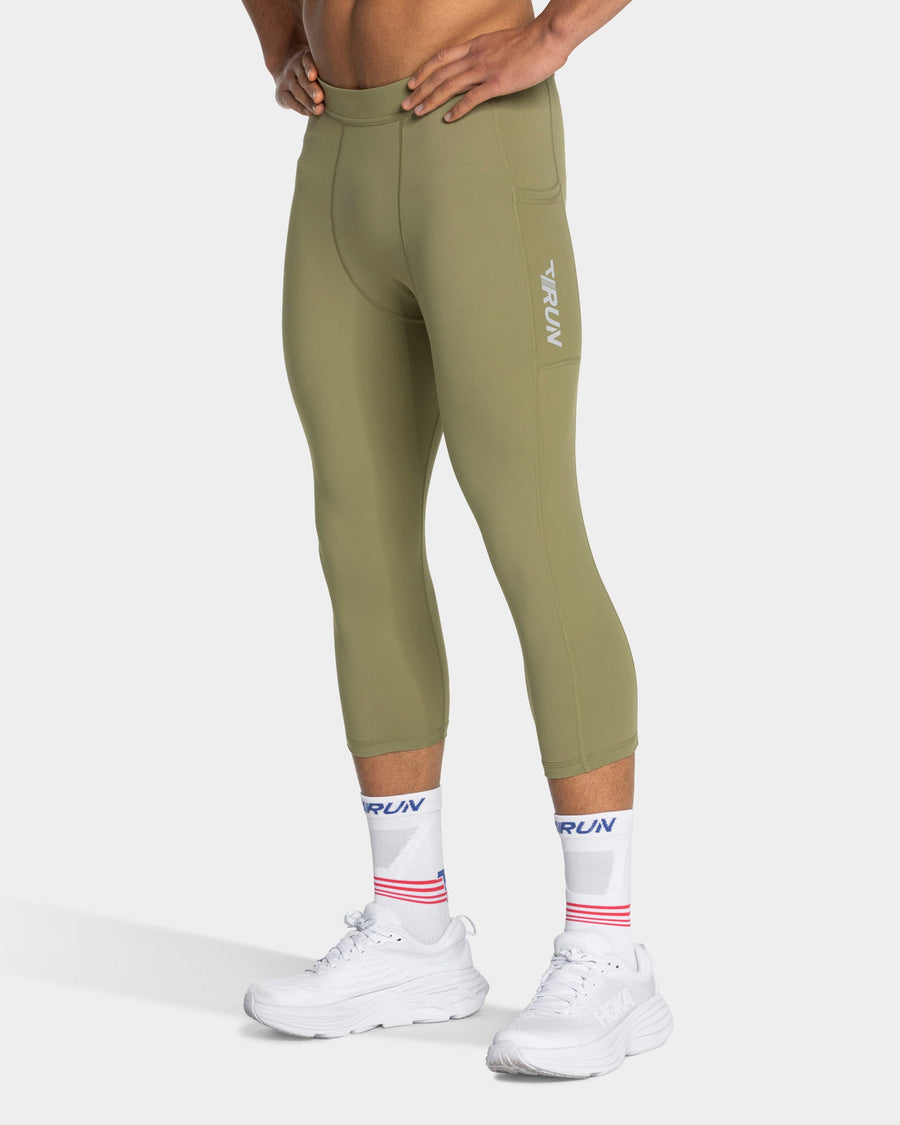 Collant 3/4 RUN « Olive »