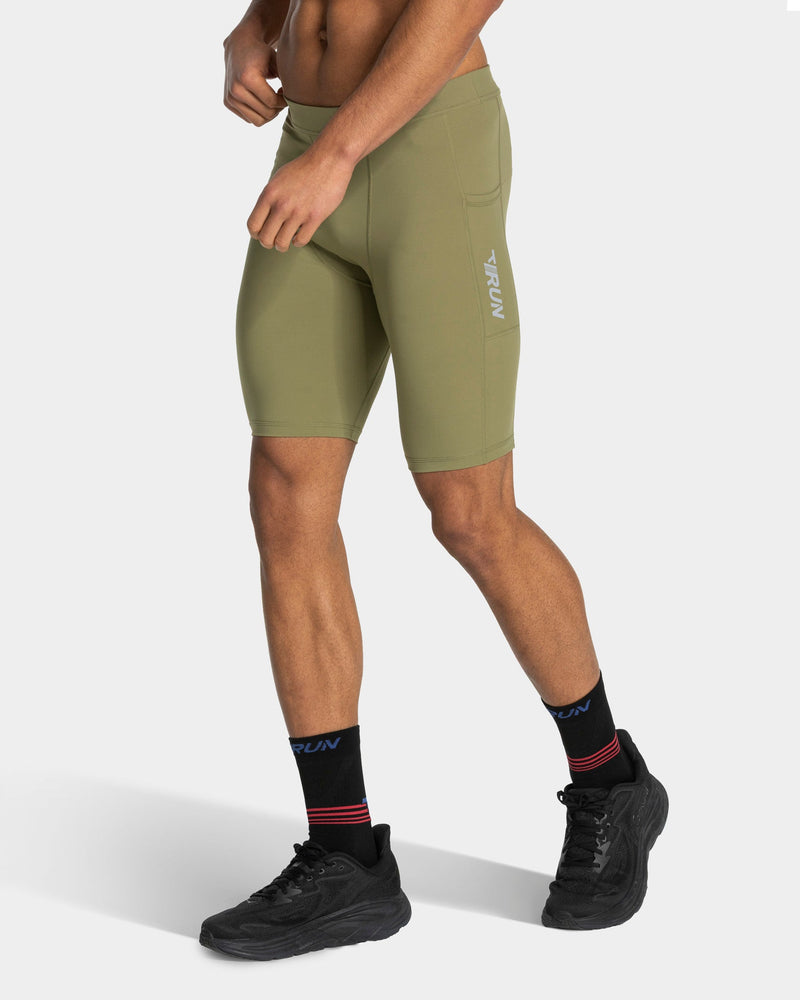 Demi-collant 9 pouces RUN « Olive »