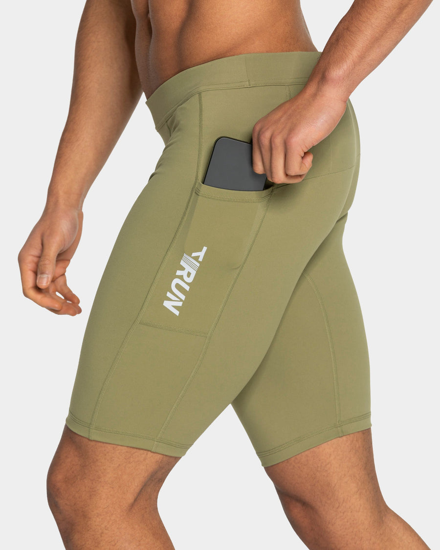 Demi-collant 9 pouces RUN « Olive »