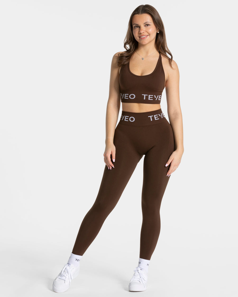 Legging Covert Scrunch Signature « marron foncé »