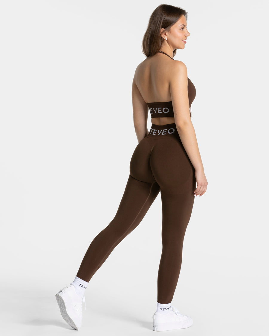 Legging Covert Scrunch Signature « marron foncé »